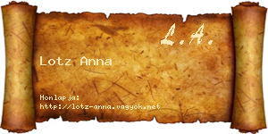 Lotz Anna névjegykártya